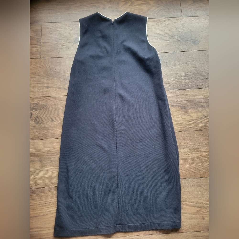 Liz Claiborne Tank Jersey Black With White Trim Shift Sport Dress Large - Picture 3 of 6